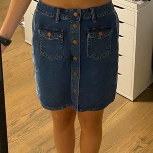 Snap front Denim Skirt